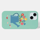 明るい春の花が描かれた魅力的なじょうろ Case-Mate iPhoneケース (裏面 (横))