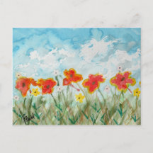 明るい春の花と雲