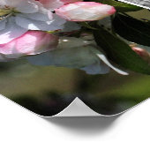 明るい春の花の花あなたの写真を追加 ポスター (角)