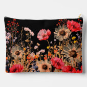 明るい春の花オンブラックモノグラム アクセサリーポーチ (裏面)