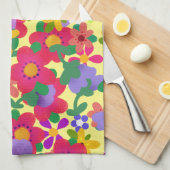 明るい春の花カスタマイズユーかわいらし キッチンタオル (四つ折り)
