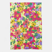 明るい春の花カスタマイズユーかわいらし キッチンタオル (縦)