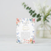 明るい春の花 オルソドックスな結婚式の祈祷カード プレイスカード (スタンド正面)