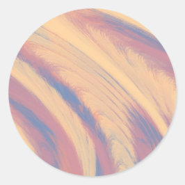 明るい春イエローとピンクの水絵を描色の ラウンドシール