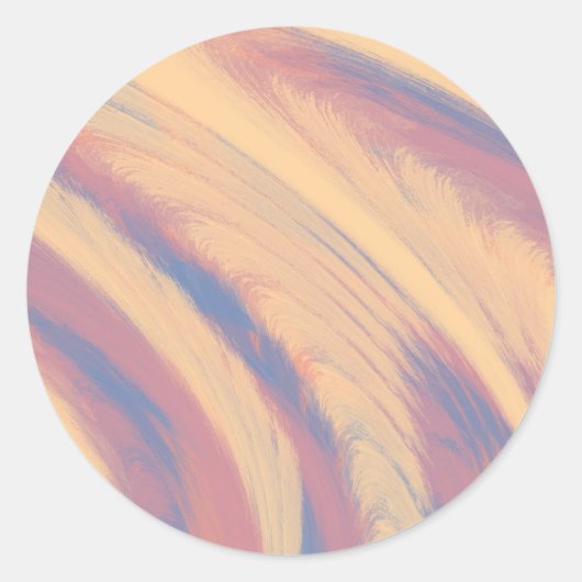 明るい春イエローとピンクの水絵を描色の ラウンドシール (正面)