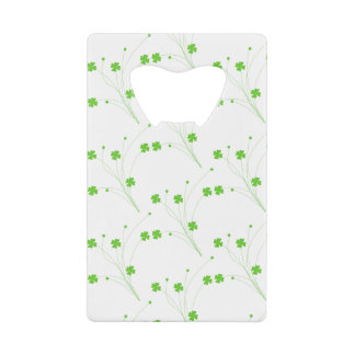 明るい春グリーンフラワースモールフローラプリント クレジットカード栓抜き