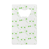 明るい春グリーンフラワースモールフローラプリント クレジットカード栓抜き (裏面)