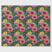 明るい春花柄 ラッピングペーパー (フラット)