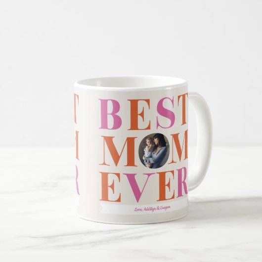 明るい最高の母は今まで写真のギフトコーヒーマグ コーヒーマグカップ (正面右)