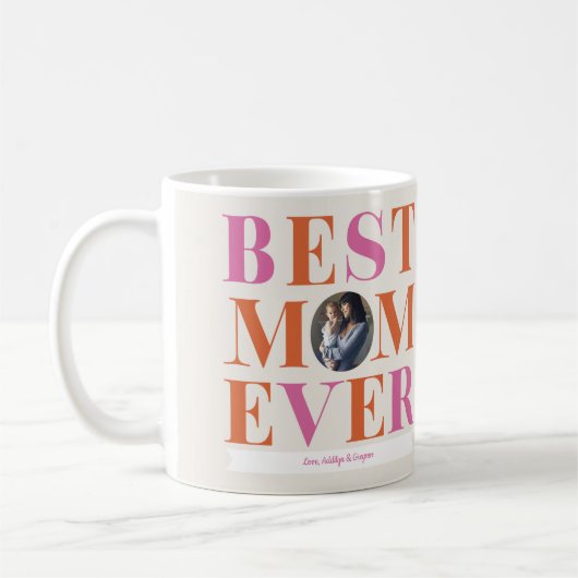 明るい最高の母は今まで写真のギフトコーヒーマグ コーヒーマグカップ (左)