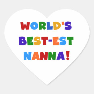 明るい最高の色のNanna Tシャツ ハートシール