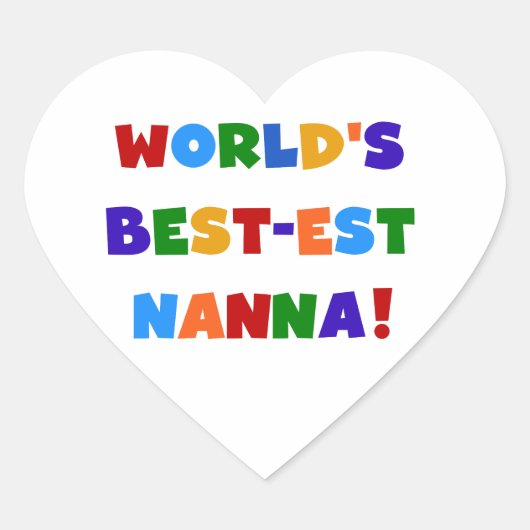 明るい最高の色のNanna Tシャツ ハートシール (正面)
