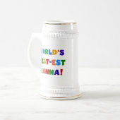 明るい最高の色のNanna Tシャツ ビールジョッキ (正面左)