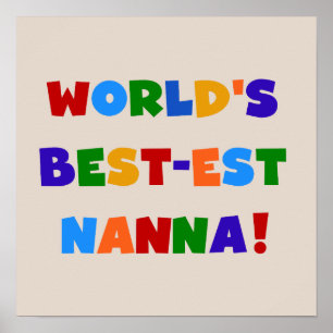 明るい最高の色のNanna Tシャツ ポスター