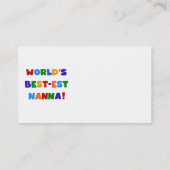 明るい最高の色のNanna Tシャツ 名刺 (裏面)