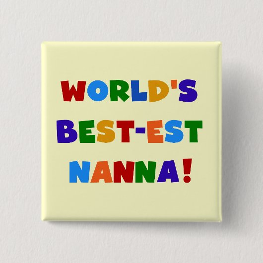 明るい最高の色のNanna Tシャツ 缶バッジ (正面)