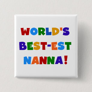 明るい最高の色のNanna Tシャツ 缶バッジ