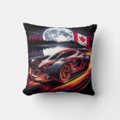 明るい月の下でレースするダイナミックなゴーカート クッション (正面)