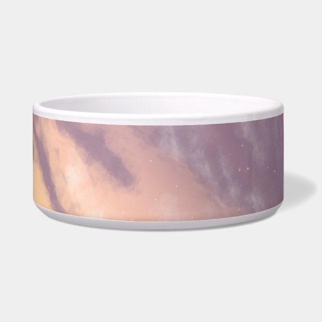 明るい朝パステルサンライズスカイと雲 ボウル (右)