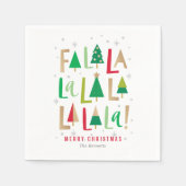 明るい木々メリー明るいクリスマスパーティーナプキン スタンダードカクテルナプキン (正面)