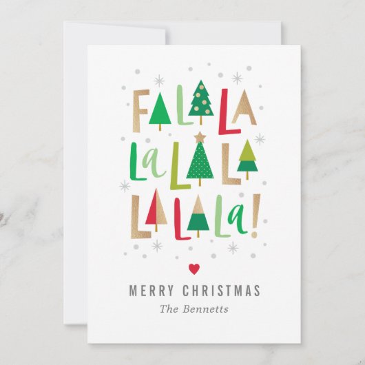 明るい木クリスマスホリデーフォトカード シーズンカード (正面)