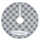 明るい木炭の冬の白いスノーフレークのパターン ブラッシュドポリエステルツリースカート (正面)