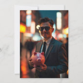 明るい未来が待っている金融系の卒業写真 サンキューカード (裏面)