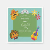 明るい未来のメキシコ卒業パーティーのタコ スタンダードカクテルナプキン (正面)