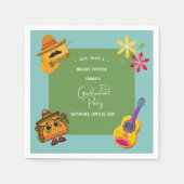 明るい未来のメキシコ卒業パーティーのタコ スタンダードカクテルナプキン (正面)