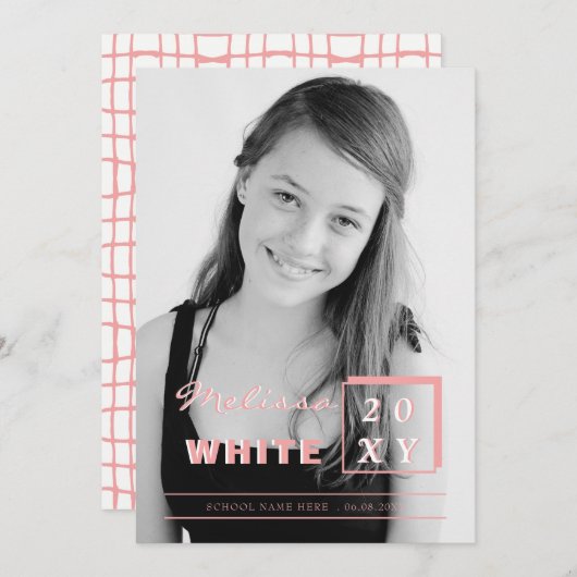 明るい未来の卒業発表 招待状 (正面/裏面)