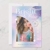 明るい未来の星空の虹色パステルグラッド写真 招待状 (正面)