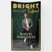 明るい未来イエローネオングラード写真卒業 横断幕 (縦)