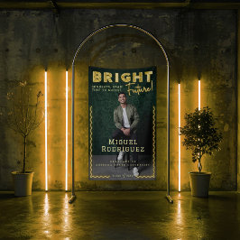 明るい未来イエローネオングラード写真卒業 横断幕