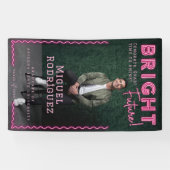 明るい未来ピンクのネオングラード写真卒業 横断幕 (横)