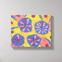 明るい未来的なフラワーガーデンキャンバスのプリント キャンバスプリント