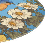 明るい東ブルーバードイエローと白の花 カッティングボード (角)