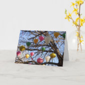 明るい東洋のランタンカード カード (黄色い花)