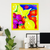 明るい果実と星の空。買今 ポスター (ホームオフィス)