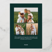 明るい枝の垂直な写真植物性クリスマス 箔シーズンカード (裏面)