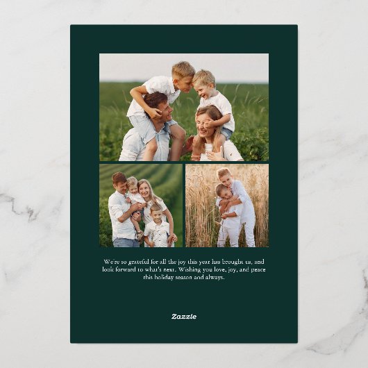 明るい枝の垂直な写真植物性クリスマス 箔シーズンカード (裏面)