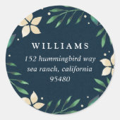 明るい枝 |クリスマスホリデー差出人住所 ラウンドシール (正面)