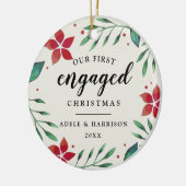 明るい枝 |クリスマス婚約したの最初の写真 セラミックオーナメント (左)