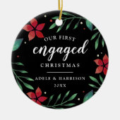 明るい枝 |クリスマス婚約したの最初の写真 セラミックオーナメント (正面)
