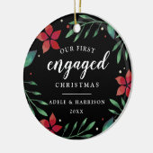 明るい枝 |クリスマス婚約したの最初の写真 セラミックオーナメント (左)