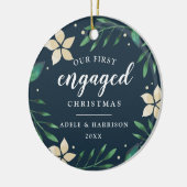 明るい枝 |クリスマス婚約したの最初の写真 セラミックオーナメント (左)