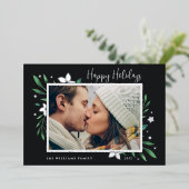 明るい枝 |ハッピーホリデー写真 箔シーズンカード (立ち正面)