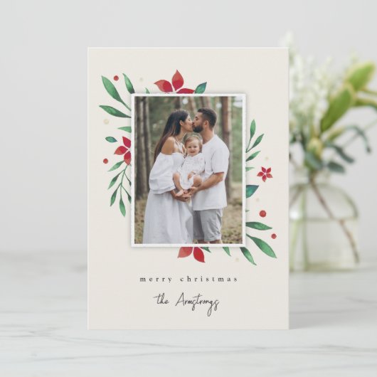 明るい枝 |ボタニカルクリスマスフォト シーズンカード (スタンド正面)