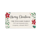 明るい枝 |休日差出人住所ラベル ラベル (正面)