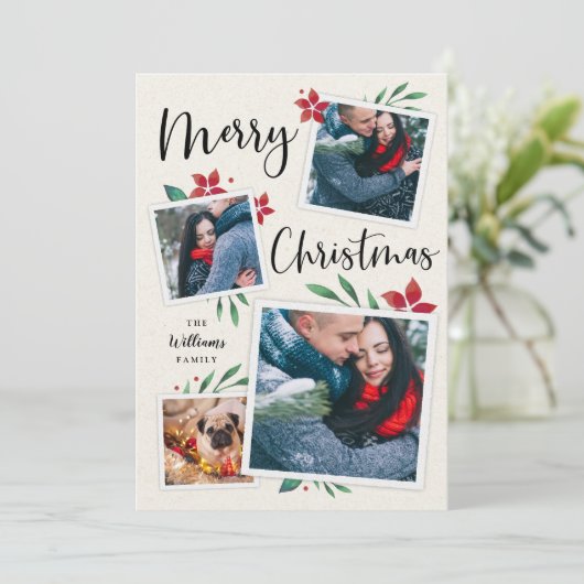 明るい枝 |写真数々のコラージュのクリスマス シーズンカード (スタンド正面)