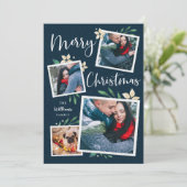 明るい枝 |写真数々のコラージュのクリスマス シーズンカード (スタンド正面)